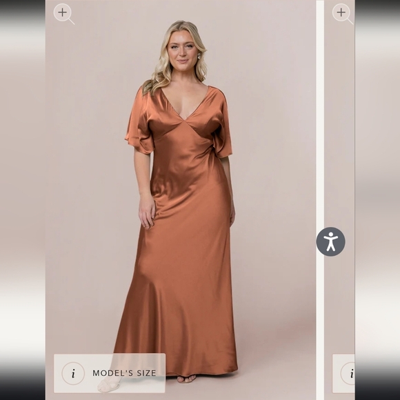 Reverly Maya Copper Satin Dress Size 4 - Picture 1 of 10